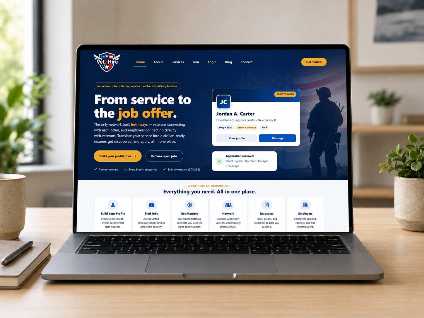 Vet2Hire Website